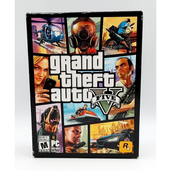 Grand Theft Auto V GTA 5 (PC, DVD-ROM) 7-Disc Set Complete CIB - Picture 1 of 12